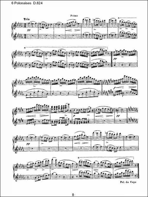 6 Polonaises D.824-6波罗乃兹舞曲 D.824-钢琴谱