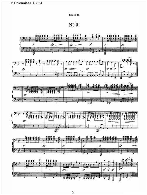 6 Polonaises D.824-6波罗乃兹舞曲 D.824-钢琴谱