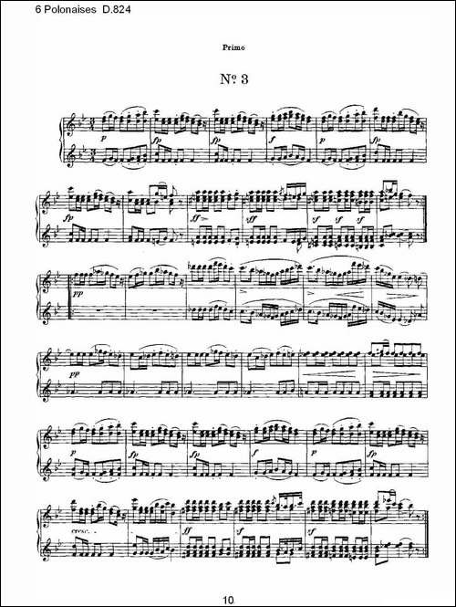 6 Polonaises D.824-6波罗乃兹舞曲 D.824-钢琴谱