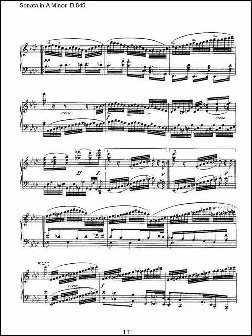 Sonata in A Minor D.845-A小调奏鸣曲 D.845-钢琴谱