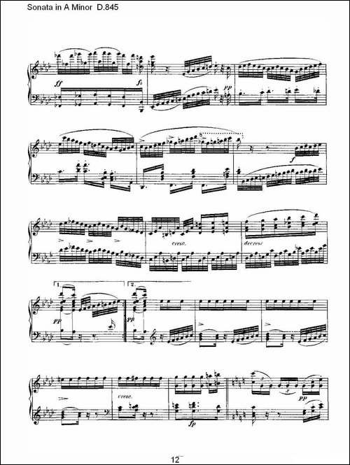 Sonata in A Minor D.845-A小调奏鸣曲 D.845-钢琴谱