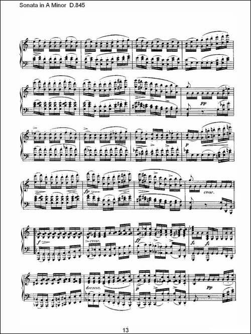 Sonata in A Minor D.845-A小调奏鸣曲 D.845-钢琴谱