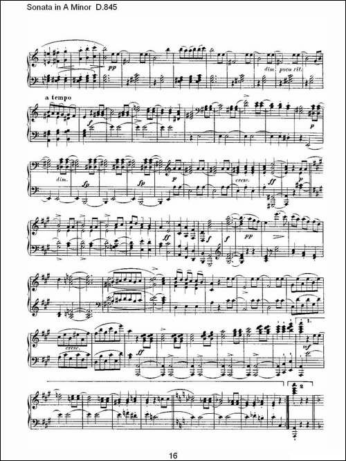 Sonata in A Minor D.845-A小调奏鸣曲 D.845-钢琴谱