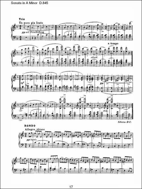 Sonata in A Minor D.845-A小调奏鸣曲 D.845-钢琴谱