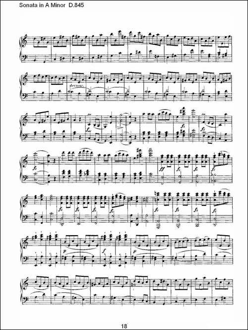 Sonata in A Minor D.845-A小调奏鸣曲 D.845-钢琴谱