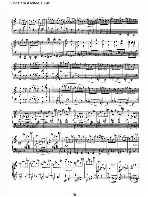 Sonata in A Minor D.845-A小调奏鸣曲 D.845-钢琴谱