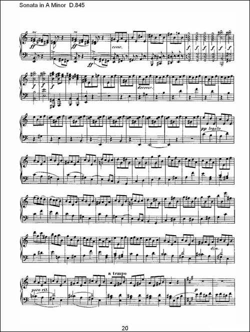Sonata in A Minor D.845-A小调奏鸣曲 D.845-钢琴谱