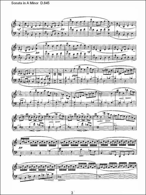Sonata in A Minor D.845-A小调奏鸣曲 D.845-钢琴谱