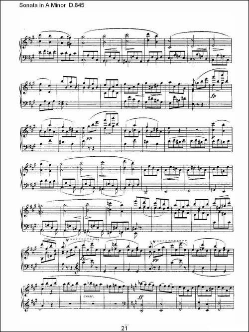 Sonata in A Minor D.845-A小调奏鸣曲 D.845-钢琴谱
