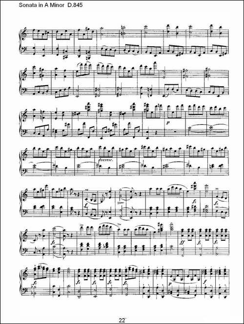 Sonata in A Minor D.845-A小调奏鸣曲 D.845-钢琴谱
