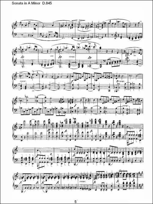 Sonata in A Minor D.845-A小调奏鸣曲 D.845-钢琴谱