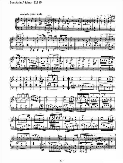Sonata in A Minor D.845-A小调奏鸣曲 D.845-钢琴谱