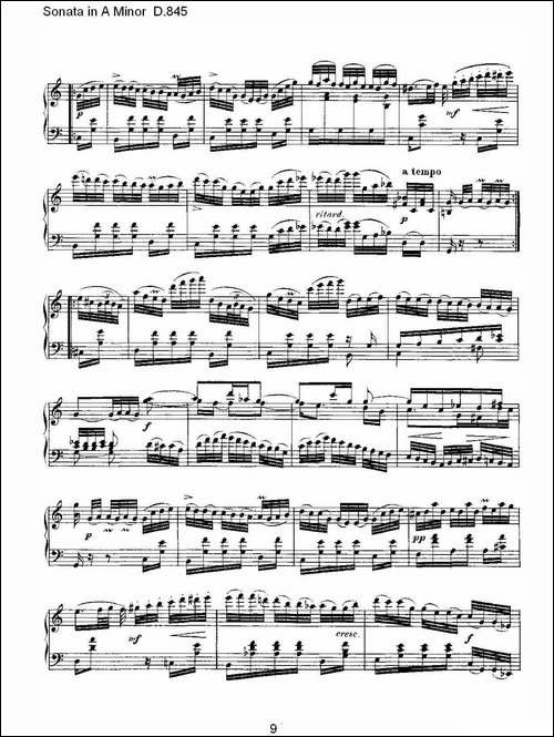 Sonata in A Minor D.845-A小调奏鸣曲 D.845-钢琴谱