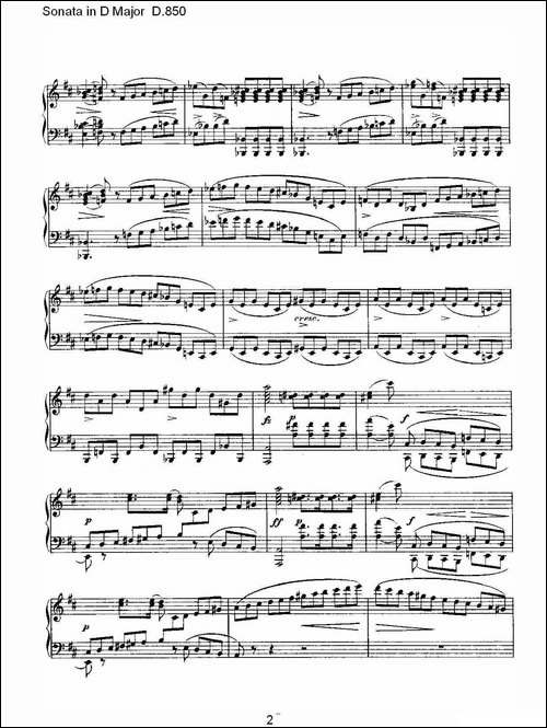Sonata in D Major D.850-D大调奏鸣曲 D.850-钢琴谱