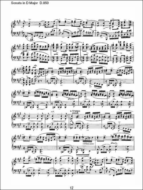 Sonata in D Major D.850-D大调奏鸣曲 D.850-钢琴谱