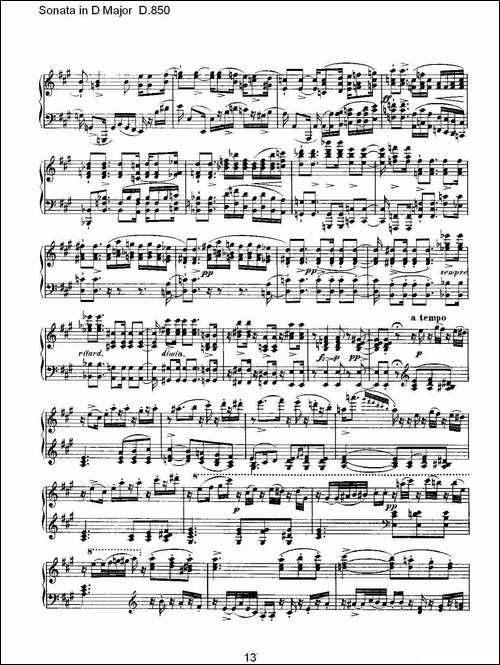 Sonata in D Major D.850-D大调奏鸣曲 D.850-钢琴谱