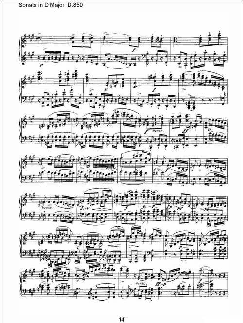 Sonata in D Major D.850-D大调奏鸣曲 D.850-钢琴谱