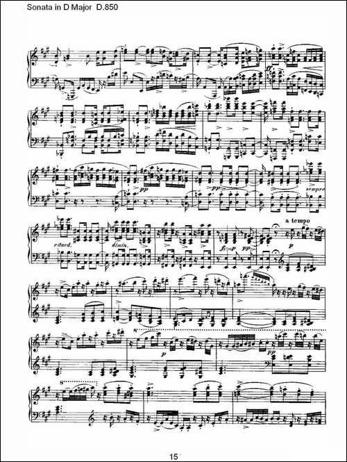 Sonata in D Major D.850-D大调奏鸣曲 D.850-钢琴谱