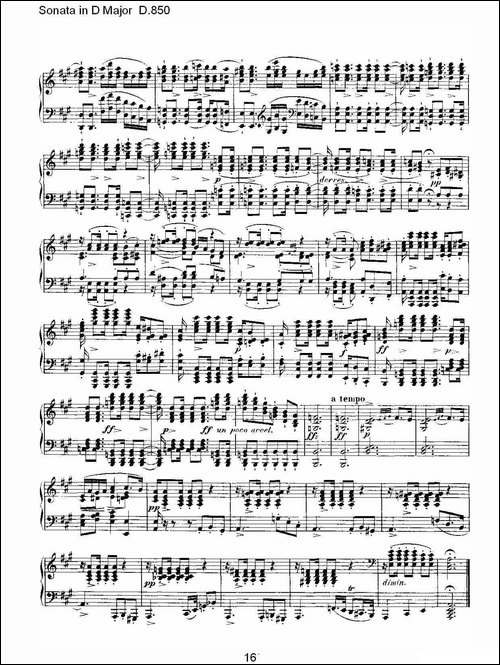 Sonata in D Major D.850-D大调奏鸣曲 D.850-钢琴谱
