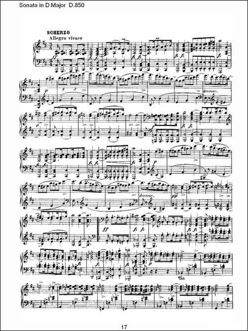 Sonata in D Major D.850-D大调奏鸣曲 D.850-钢琴谱
