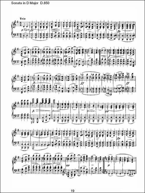 Sonata in D Major D.850-D大调奏鸣曲 D.850-钢琴谱