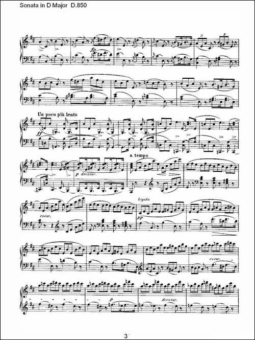 Sonata in D Major D.850-D大调奏鸣曲 D.850-钢琴谱