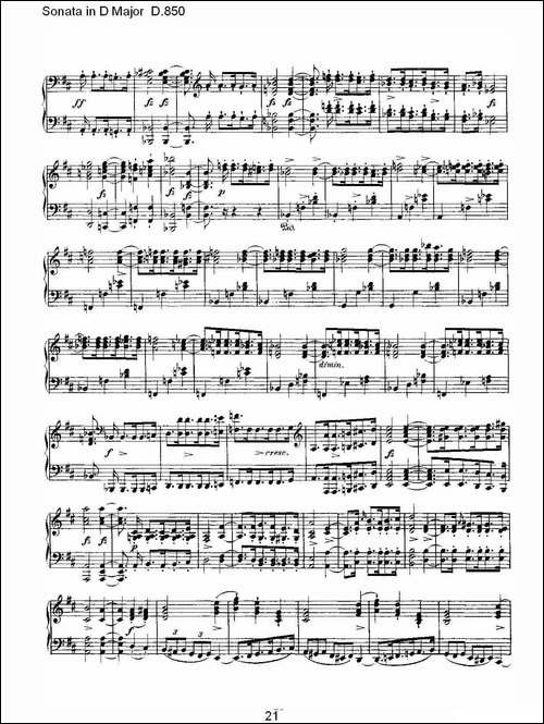 Sonata in D Major D.850-D大调奏鸣曲 D.850-钢琴谱