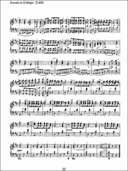 Sonata in D Major D.850-D大调奏鸣曲 D.850-钢琴谱
