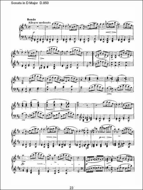 Sonata in D Major D.850-D大调奏鸣曲 D.850-钢琴谱