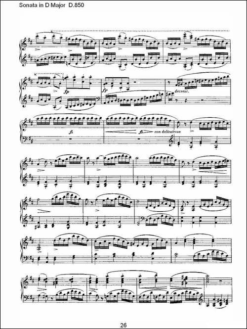 Sonata in D Major D.850-D大调奏鸣曲 D.850-钢琴谱