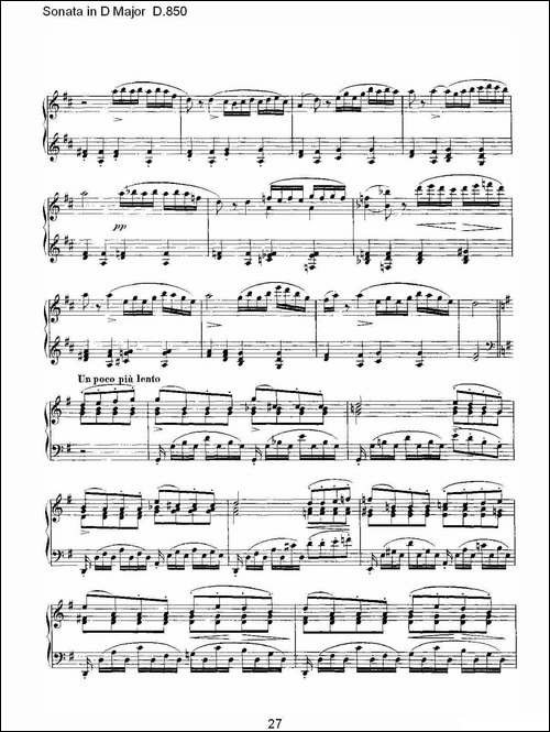 Sonata in D Major D.850-D大调奏鸣曲 D.850-钢琴谱