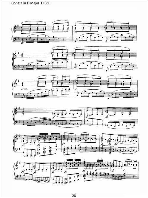 Sonata in D Major D.850-D大调奏鸣曲 D.850-钢琴谱