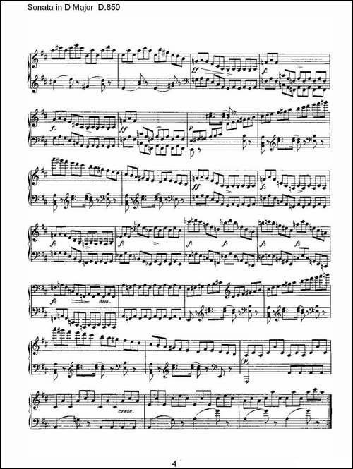 Sonata in D Major D.850-D大调奏鸣曲 D.850-钢琴谱