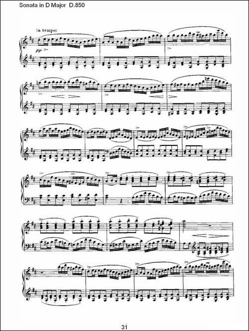 Sonata in D Major D.850-D大调奏鸣曲 D.850-钢琴谱