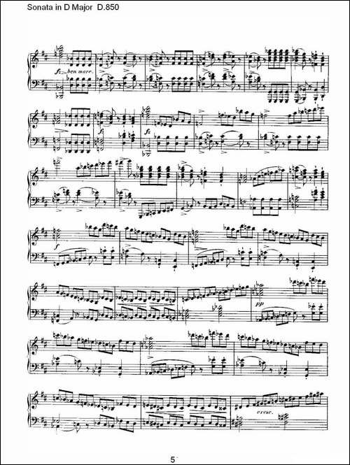 Sonata in D Major D.850-D大调奏鸣曲 D.850-钢琴谱