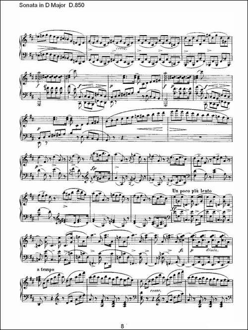 Sonata in D Major D.850-D大调奏鸣曲 D.850-钢琴谱
