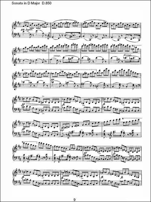 Sonata in D Major D.850-D大调奏鸣曲 D.850-钢琴谱
