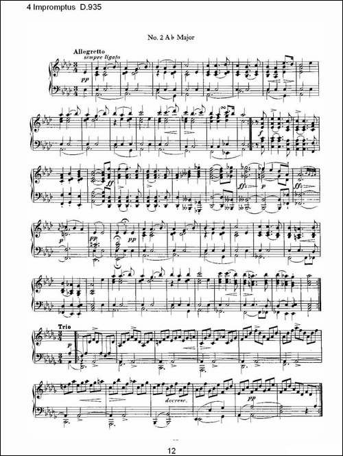 4 Impromptus D.935-4人即兴演奏D.935-钢琴谱