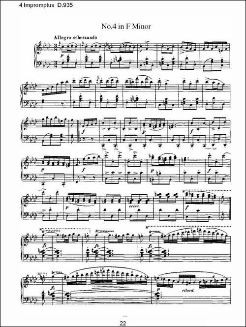 4 Impromptus D.935-4人即兴演奏D.935-钢琴谱