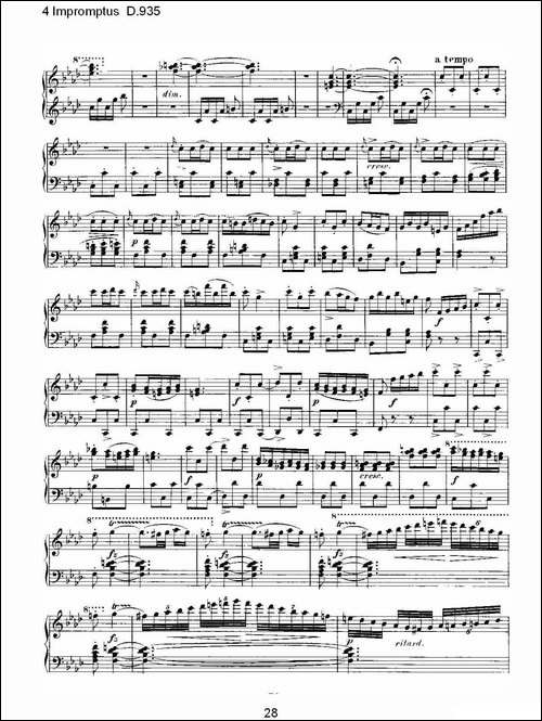 4 Impromptus D.935-4人即兴演奏D.935-钢琴谱