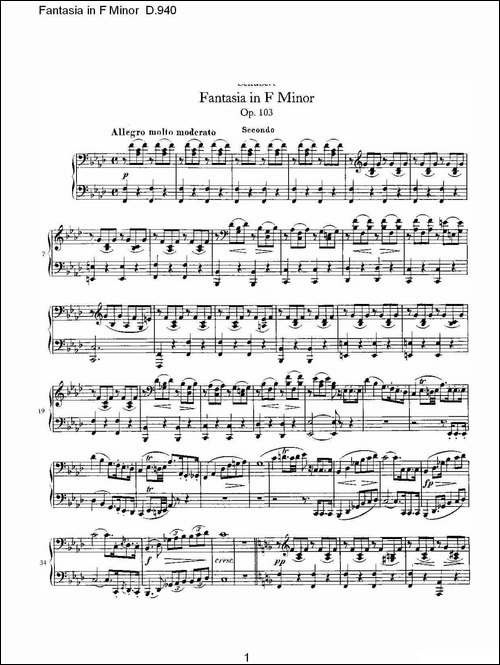 Fantasia in F Minor D.940-F小调幻想曲D.940-钢琴谱