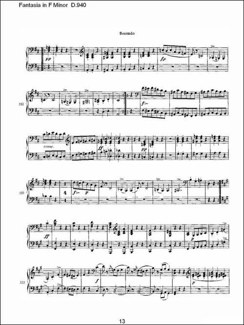 Fantasia in F Minor D.940-F小调幻想曲D.940-钢琴谱
