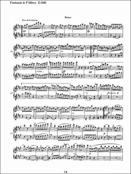 Fantasia in F Minor D.940-F小调幻想曲D.940-钢琴谱