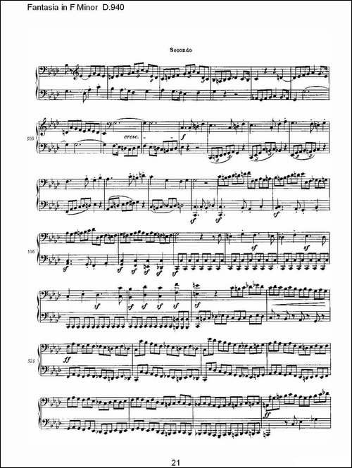 Fantasia in F Minor D.940-F小调幻想曲D.940-钢琴谱