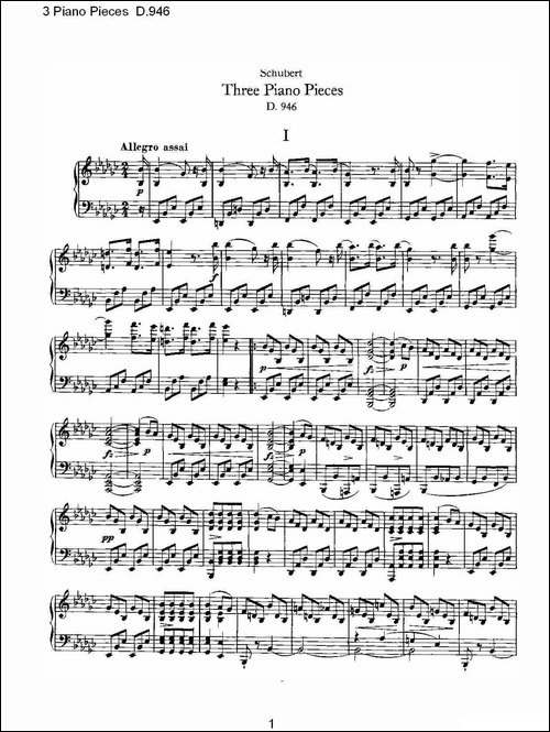 3 Piano Pieces D.946-钢琴三联奏D.946-钢琴谱