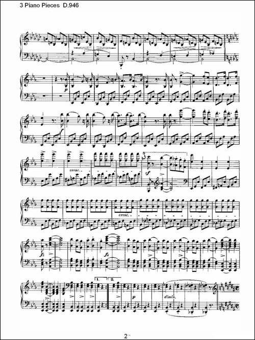 3 Piano Pieces D.946-钢琴三联奏D.946-钢琴谱
