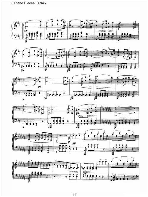 3 Piano Pieces D.946-钢琴三联奏D.946-钢琴谱