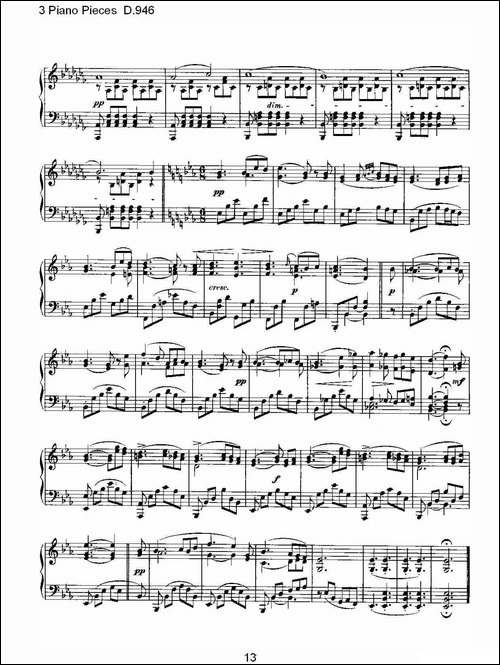 3 Piano Pieces D.946-钢琴三联奏D.946-钢琴谱