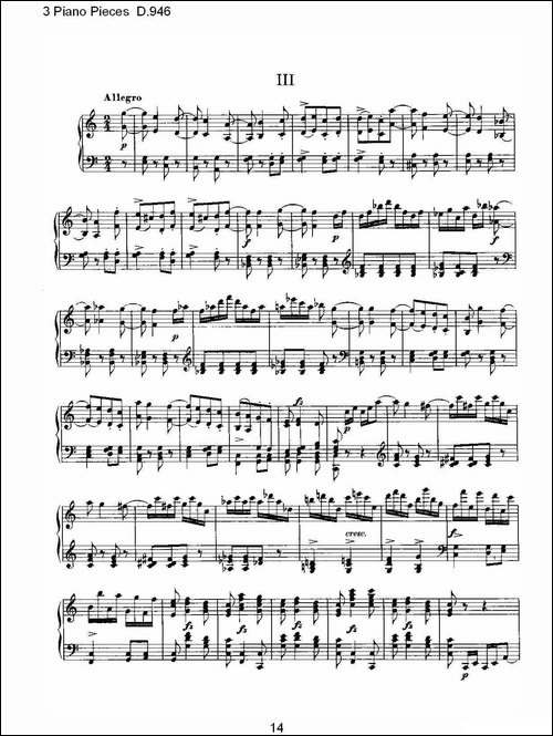 3 Piano Pieces D.946-钢琴三联奏D.946-钢琴谱