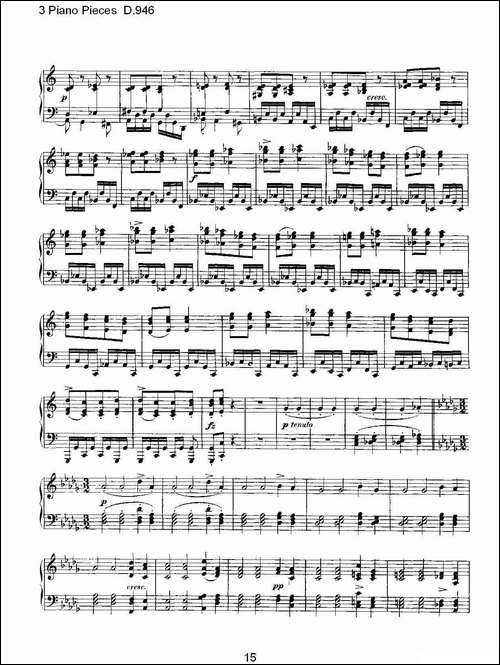 3 Piano Pieces D.946-钢琴三联奏D.946-钢琴谱